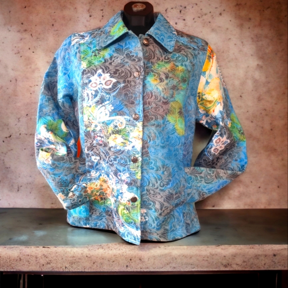 Mirror Image Floral Jacquard Lined Blazer Jacket